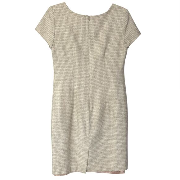 1990s Vintage Tweed Mini Dress Short Sleeve Ribbon & Bow Detail Size 6 Coquette - Picture 3 of 16